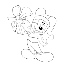 Disney Christmas Free Coloring Page for Kids