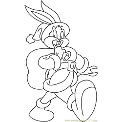 Bugs Bunny Christmas Free Coloring Page for Kids