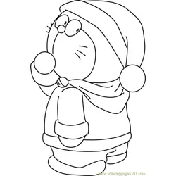 Christmas Panda Free Coloring Page for Kids