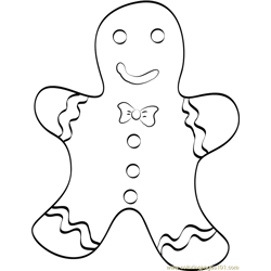 Gingerbread Man Free Coloring Page for Kids
