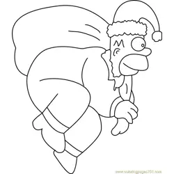 Simpsons Santa Claus Free Coloring Page for Kids