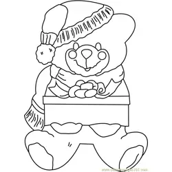 Teddy Santa Free Coloring Page for Kids