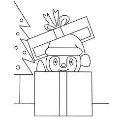 Baby Penguin In Gift Box Free Coloring Page for Kids