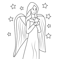 Christmas Angel Free Coloring Page for Kids