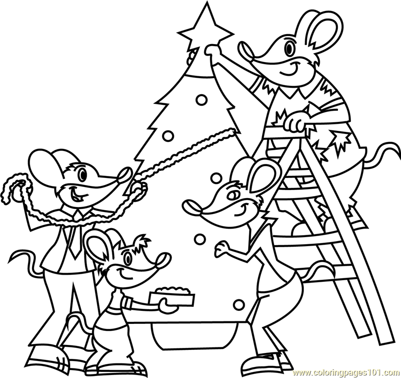 Christmas Decoration in Progress Coloring Page for Kids - Free