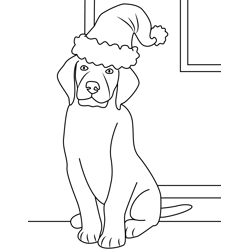 Christmas Dog Free Coloring Page for Kids