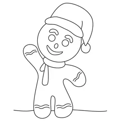 Christmas Gingerbread Free Coloring Page for Kids