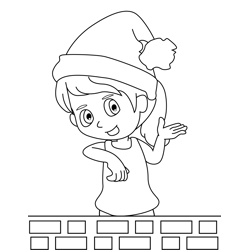 Christmas Girl Free Coloring Page for Kids