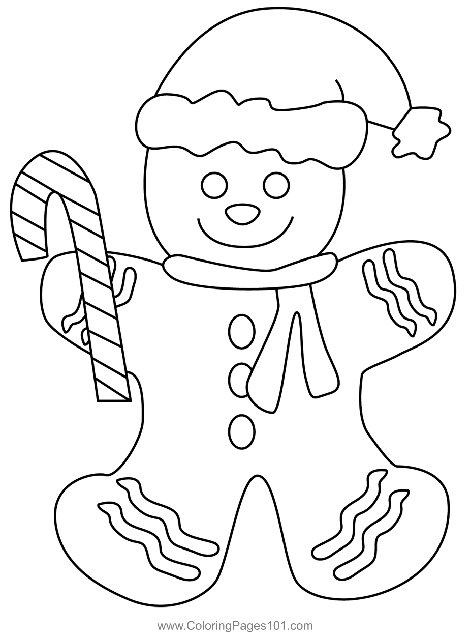 Gingerbread Man Coloring Page For Kids Free Christmas Cartoons Printable Coloring Pages Online