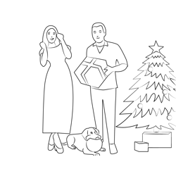 Merry Christmas Free Coloring Page for Kids
