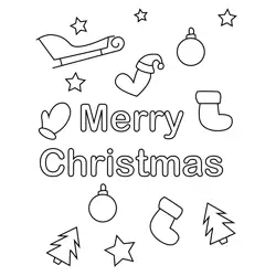 Merry Christmas Free Coloring Page for Kids