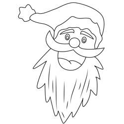Santa Face Free Coloring Page for Kids