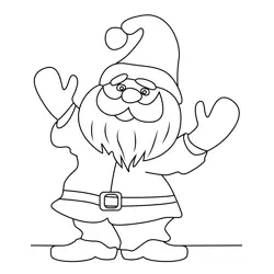 Santa Waving Hand Free Coloring Page for Kids