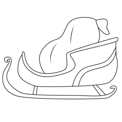 Sleigh Free Coloring Page for Kids