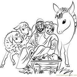 Holy Christmas Free Coloring Page for Kids
