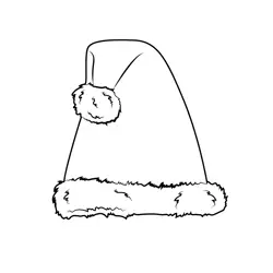 Christmas Cap Free Coloring Page for Kids