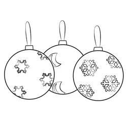 Christmas Colorful Baubles Free Coloring Page for Kids