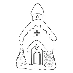 Christmas Decorative Home Free Coloring Page for Kids