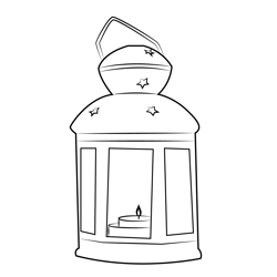 Christmas Lantern Free Coloring Page for Kids