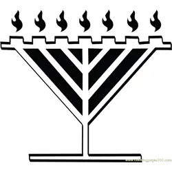 Menorah Christmas Free Coloring Page for Kids