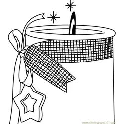 XMas Candle Free Coloring Page for Kids