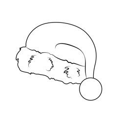 Christmas Hat Free Coloring Page for Kids