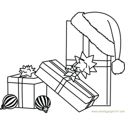 Christmas Gifts Free Coloring Page for Kids