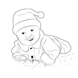 Christmas Baby Free Coloring Page for Kids