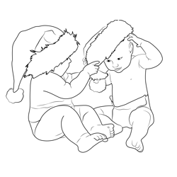Happy Christmas Free Coloring Page for Kids