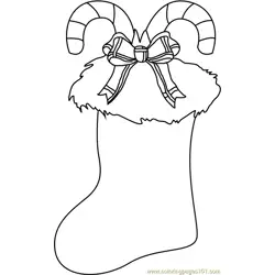 Christmas Stocking Decorated Free Coloring Page for Kids