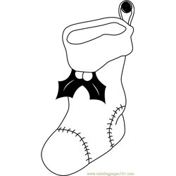 Christmas Stocking Free Coloring Page for Kids