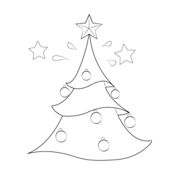 Christmas Tree Free Coloring Page for Kids