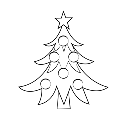 Decorated Tree Free Coloring Page for Kids