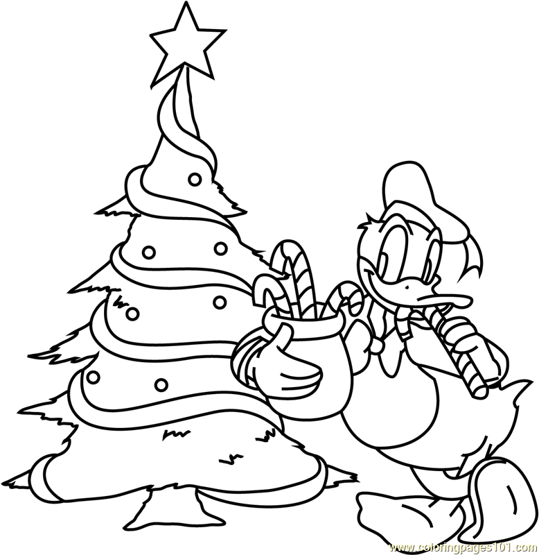 Donald Duck with Christmas Tree