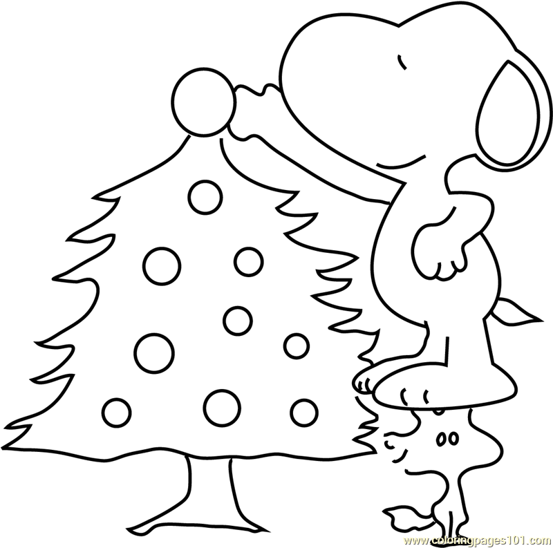 Snoopy Decorating Christmas Tree