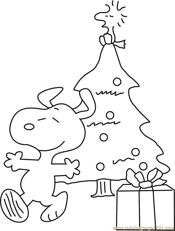 Snoopy with Christmas Tree