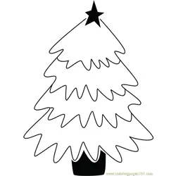 Simple Christmas Tree Free Coloring Page for Kids
