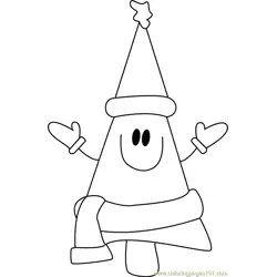 Smiling Christmas Tree Free Coloring Page for Kids