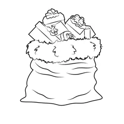 Bag Of Santa Claus Free Coloring Page for Kids