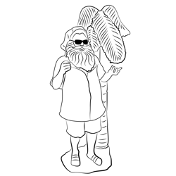 Cool Santa Free Coloring Page for Kids