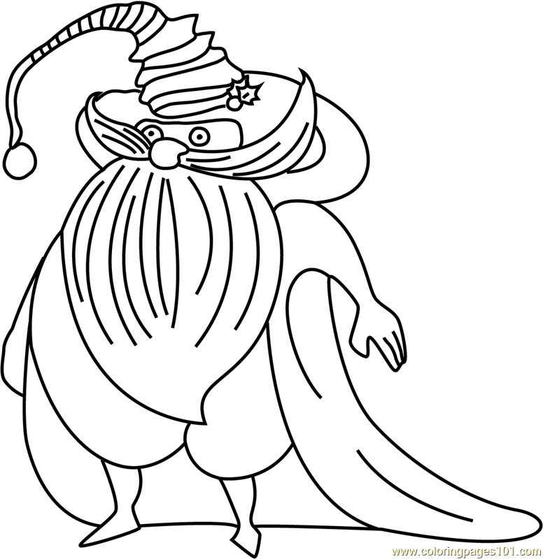 Cute Santa Claus Coloring Page for Kids - Free Santa Claus Printable
