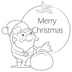Merry Christmas Beautiful Gift Free Coloring Page for Kids