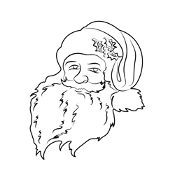 Santa Claus Face Free Coloring Page for Kids