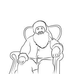 Sitting Santa Claus Free Coloring Page for Kids