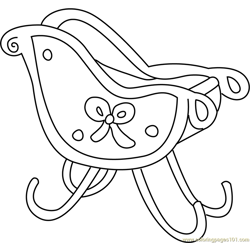Christmas Sleigh Free Coloring Page for Kids