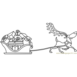 Deer and Santa Claus Free Coloring Page for Kids