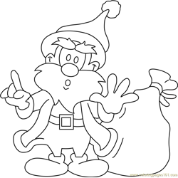 Dwarf Santa Free Coloring Page for Kids