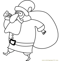 Funny Santa Free Coloring Page for Kids