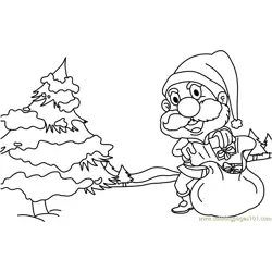 Merry Christmas Santa Free Coloring Page for Kids