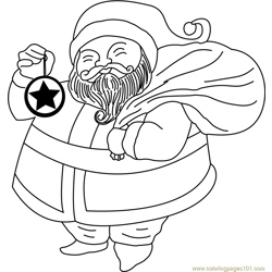 Santa Again Free Coloring Page for Kids